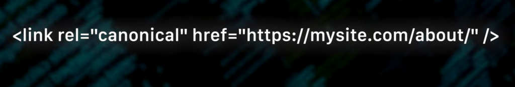 Canonical Tag example