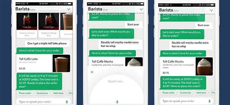 Starbucks "My Starbucks Barista" Chatbot Conversation