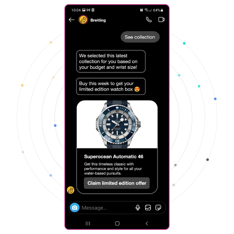 Breitling Instagram DM Chatbot Conversation