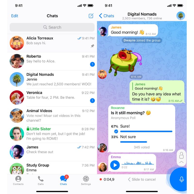 Telegram messaging app