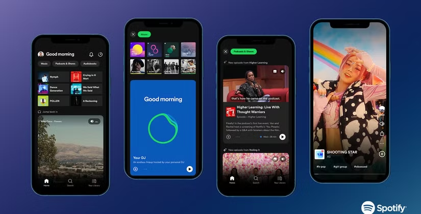 Spotify podcast and music feed