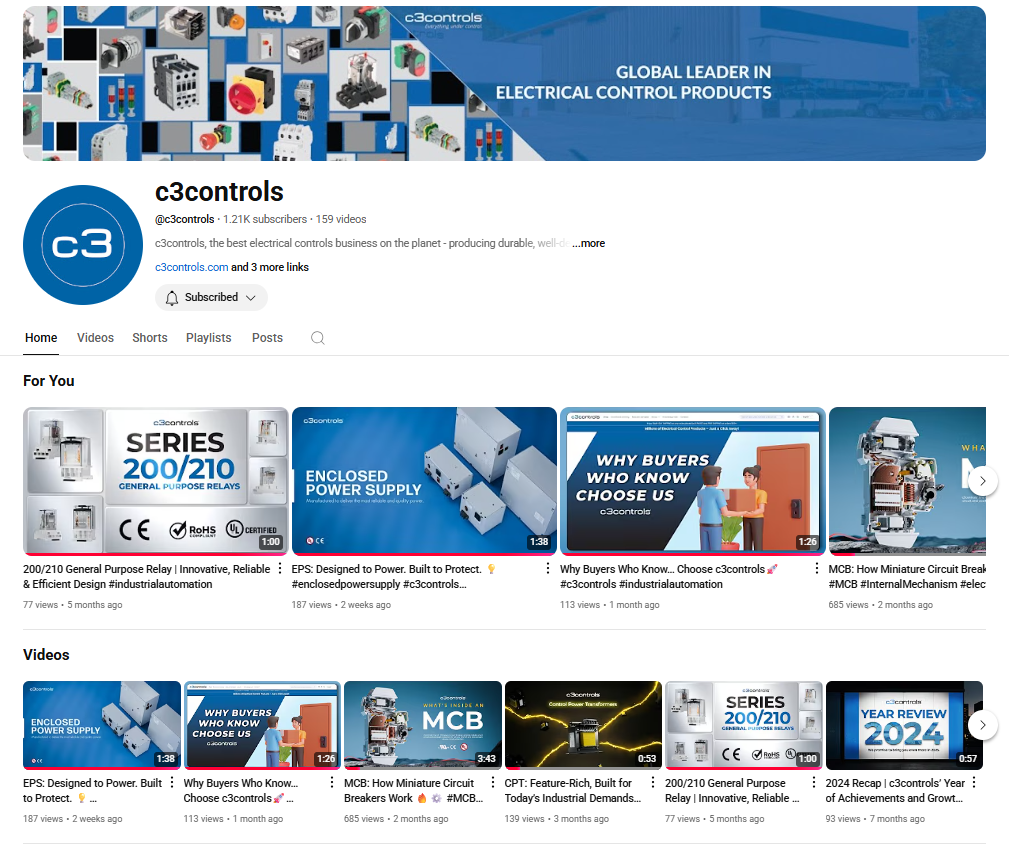 YouTube video content interface