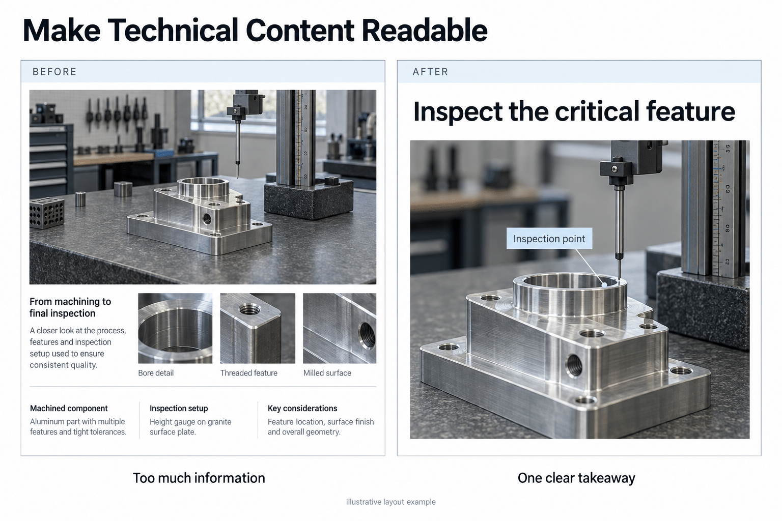 Reels vs Carousels vs Static Posts for B2B Companies 5 Technical post readability before and after