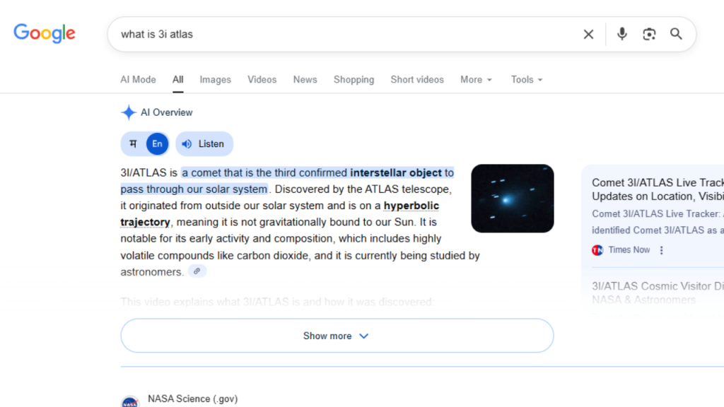 Example of AI Summaries/Google’s AI Overviews
