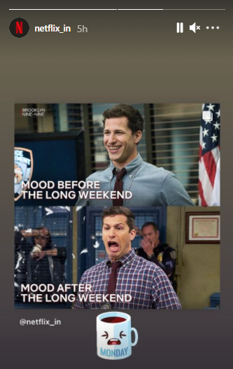 Netflix marketing on Instagram of the series Friends.