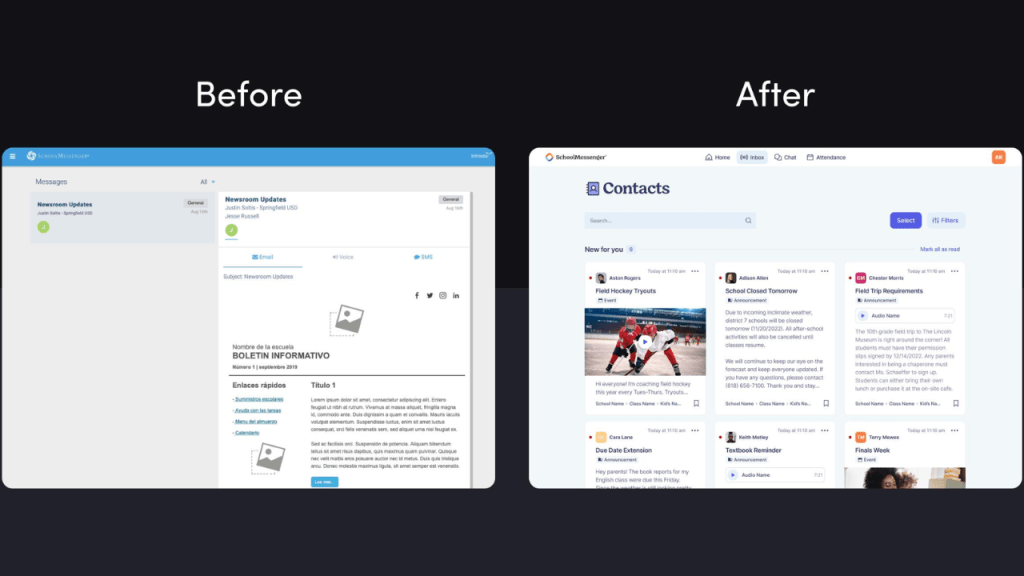 Full website redesign concept showing transformation from outdated website interface to modern responsive web design