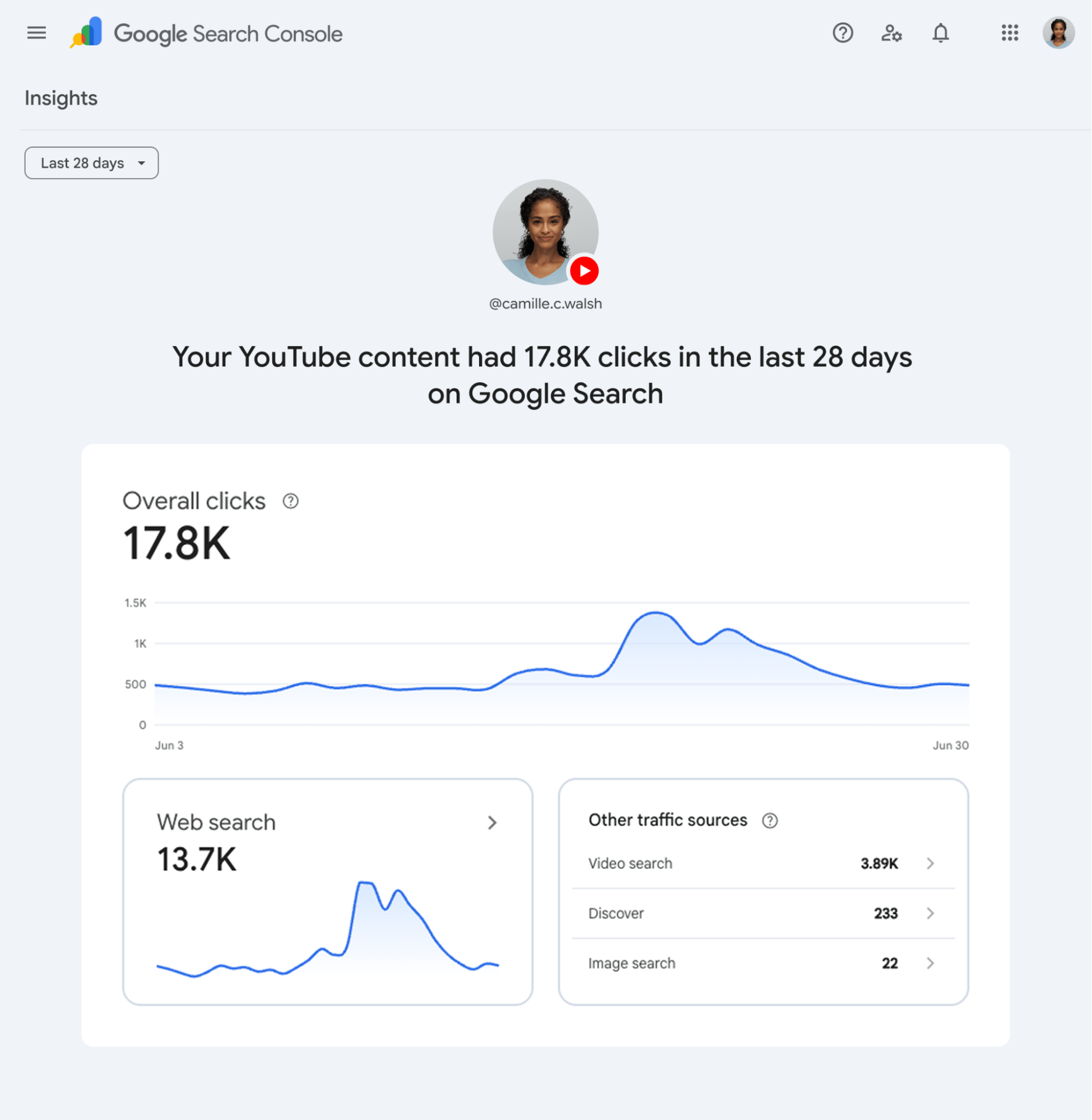 Google Search Console Just Made Your Website Optional 4 Screenshot of the new Google Search Console property selector dropdown showing options to add Instagram, TikTok, X, and YouTube accounts.