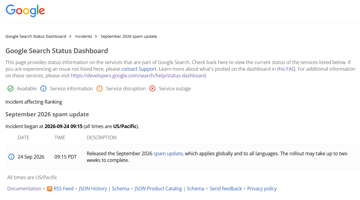 September 2026 spam update